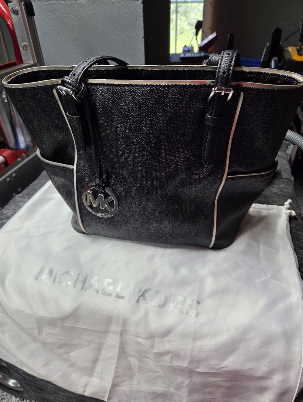 Michael Kors Black MK Logo Tote